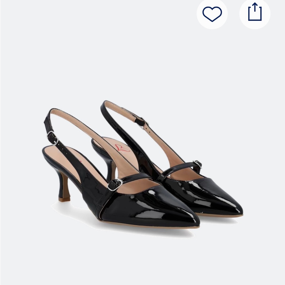 Elegant Black Patent Leather Slingback Heels